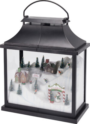 Jõuluküla laternas 51LED patareidega 30x16x36cm