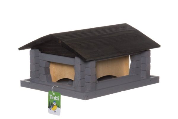 Lindude söögimaja puidust hall 25x29x h15,5cm