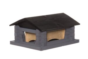 Lindude söögimaja puidust hall 25x29x h15,5cm