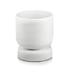 Lillepott Barcelona triibud Ø13x h15cm valge matt