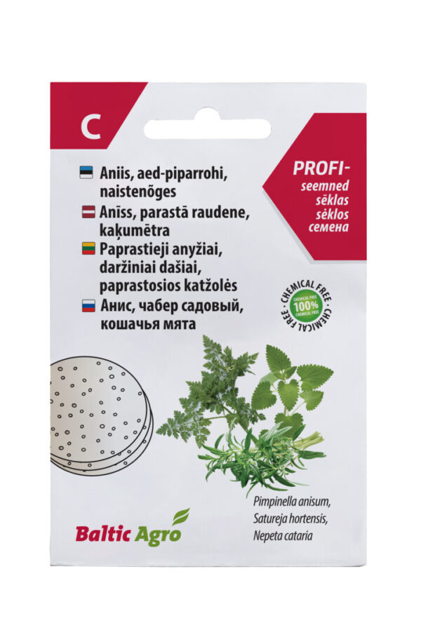 Maitsetaimede seemnekettad aniis, aed-piparrohi, naistenõges