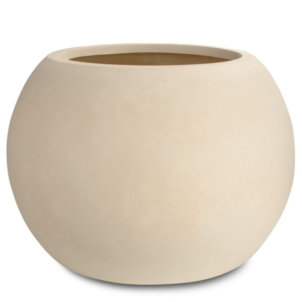 Lillepott Polystone Globe Ø60x h43cm kreem