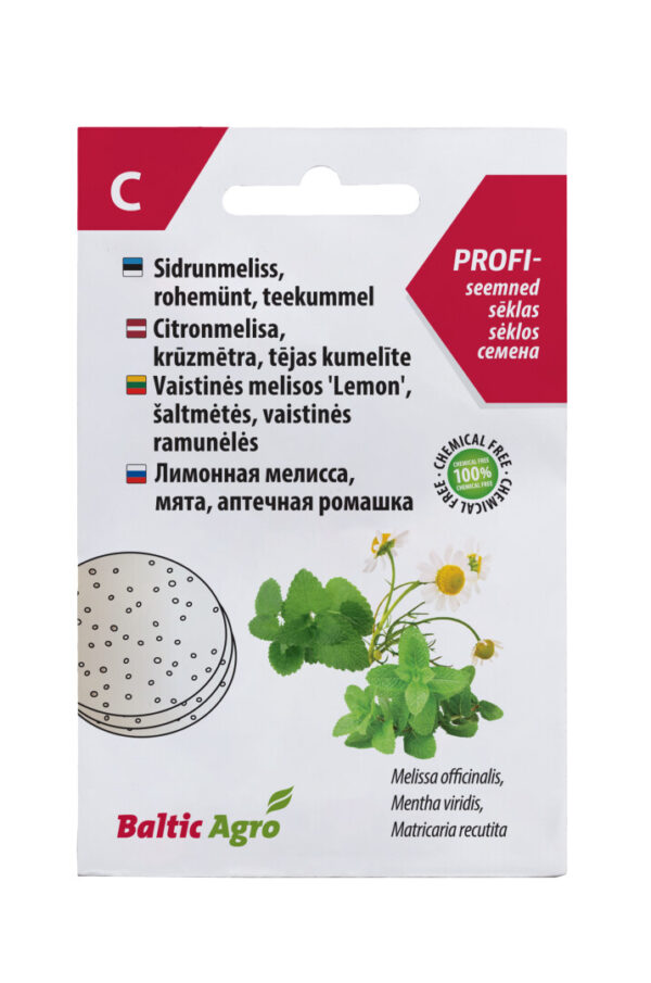 Maitsetaimede seemnekettad sidrunmeliss, rohemünt, kummel