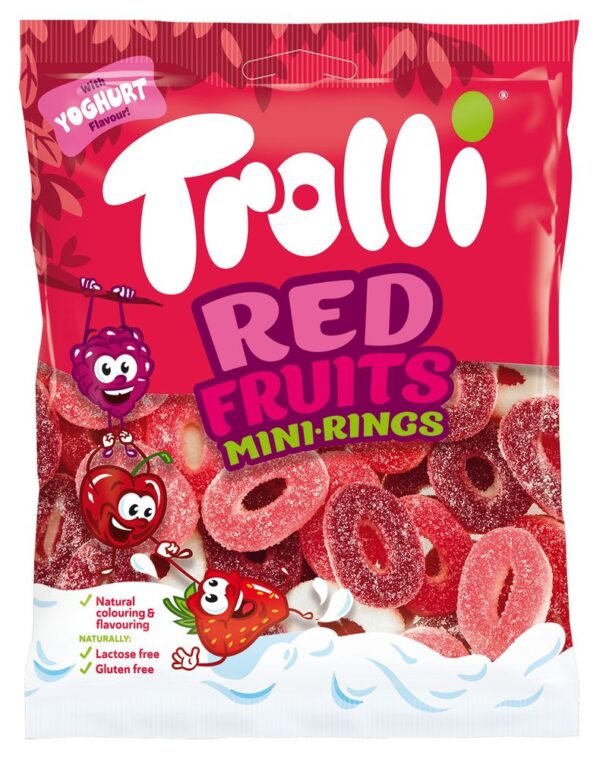 Trolli kummikommid Red Fruits Minirings 100g