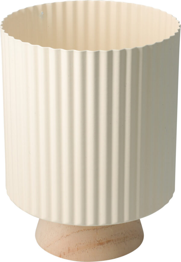 Lillepott puidust jalal Ø18x h23cm valge