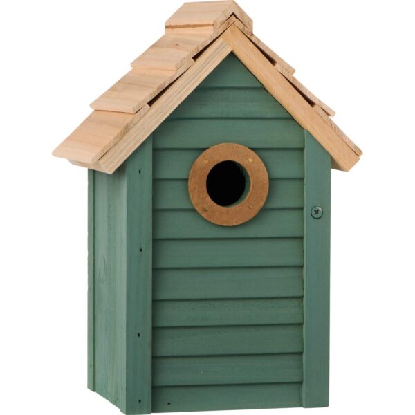 Linnumaja männipuidust roheline 18x12x h26cm