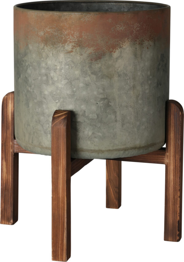 Lillepott puidust jalgadel Ø32x h39,5cm hall