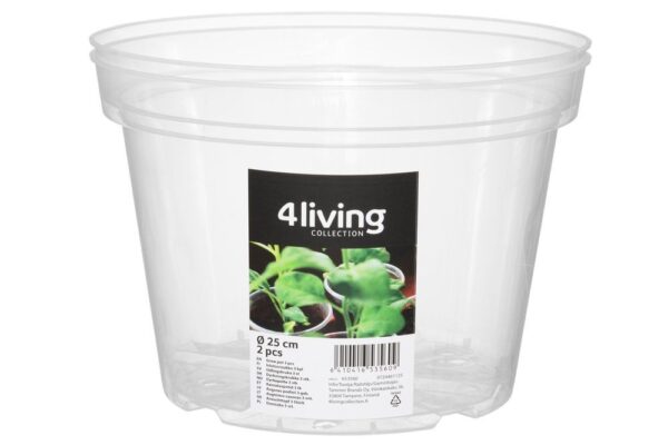 Istutuspott 25cm läbipaistev 2tk