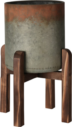 Lillepott puidust jalgadel Ø24x h35,5cm hall