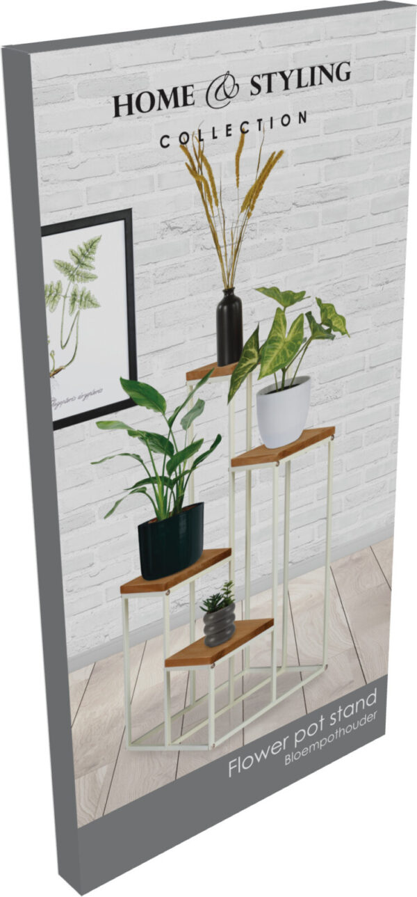 Lillepostament 4 tasandit valge 34x34x h67cm