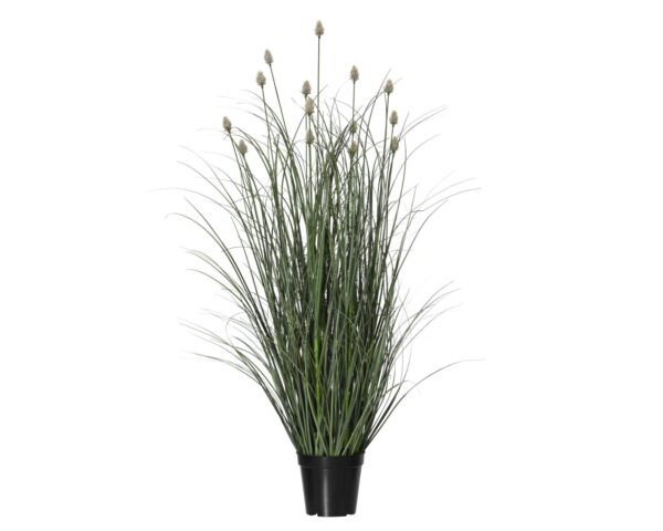 Kunsttaim Kõrreline potis valged õied Ø45x h90cm