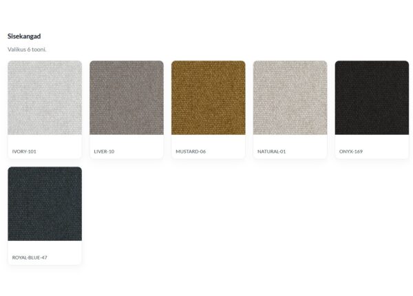 Loopseat tumba erinevad värvid