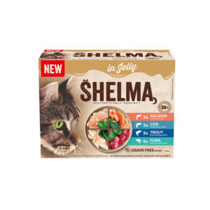 Shelma märgtoit kassile Jelly kalaga (lõhe,forell,tursk,tuunikala) 12x85g