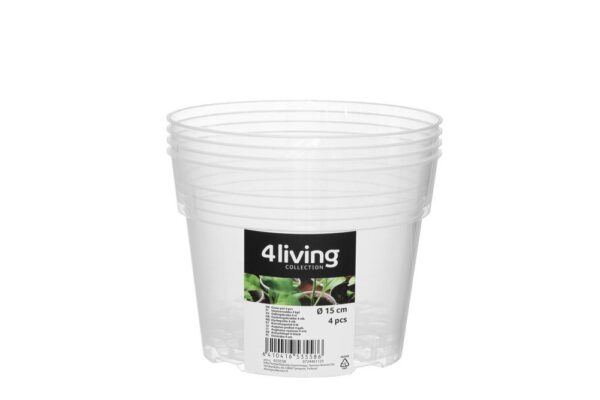 Istutuspott 15cm läbipaistev 4tk