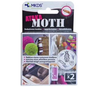 MKDS Ataka Moth riidekoi plastikust riputi putukatõrjevahendiga 2tk