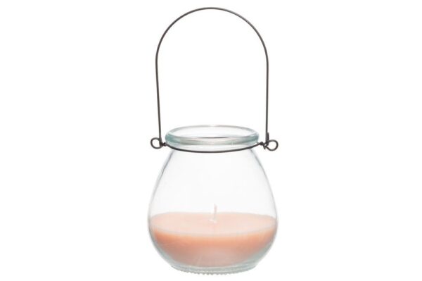 Küünal klaaslaternas roosa 24h