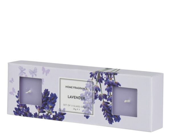 Lõhnaküünal Lavendel lilla 3x28g