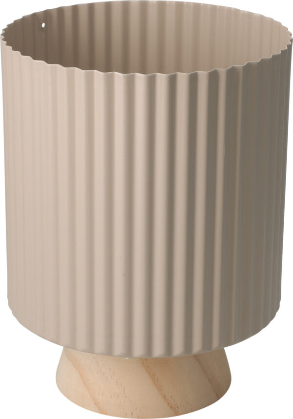 Lillepott puidust jalal Ø18x h23cm taupe