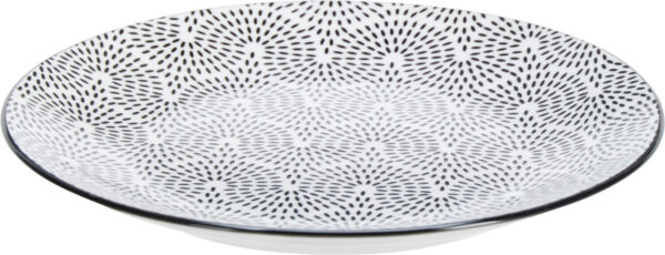 Taldrik portselanist valge/must Ø19cm 4tk