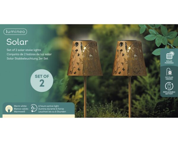 Aiavalgusti Solar LED rooste h58,8cm 2tk