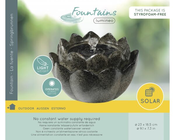 Purskkaev Solar  Lill antrasiit Ø23x h14cm