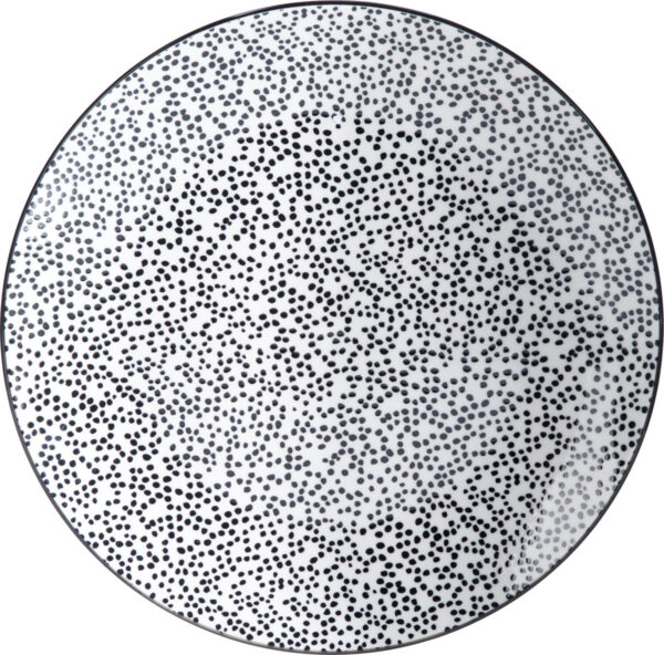 Taldrik portselanist valge/must Ø23cm 4tk