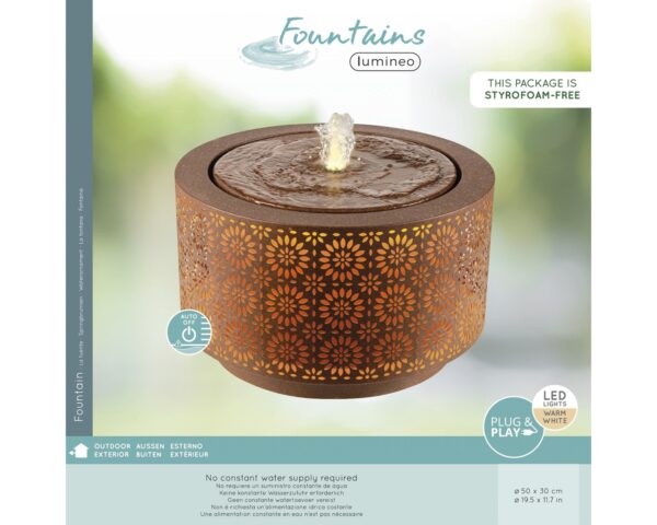 Purskkaev teras soe valgus Ø50x h30cm