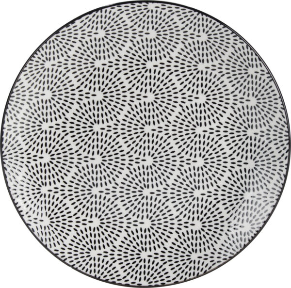 Taldrik portselanist valge/must Ø19cm 4tk