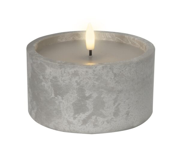 LED küünal tsement hall soe valge Ø12x h9cm IP44