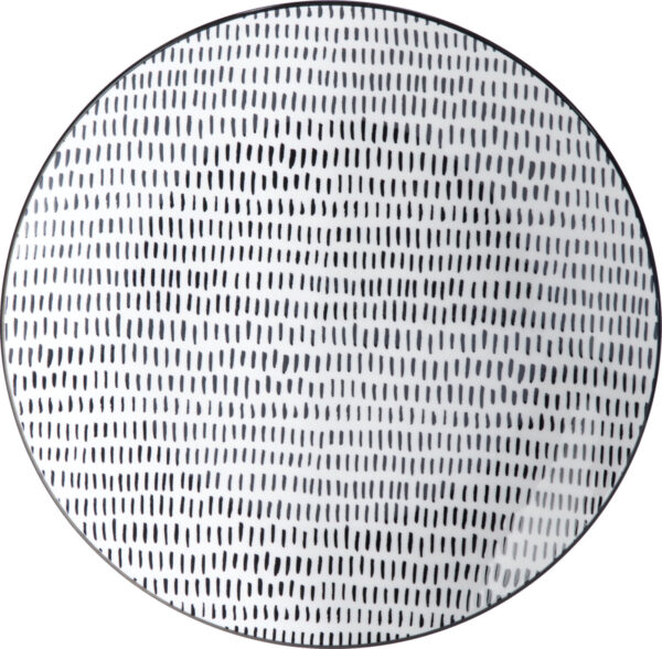 Taldrik portselanist valge/must Ø23cm 4tk