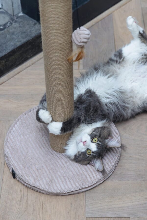 Kraapimispuu Ribbed mänguasjaga roosa Ø41x h70cm