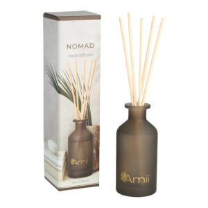 Ruumilõhnastaja Nomad rattanpulkadega mustas klaasis 150ml
