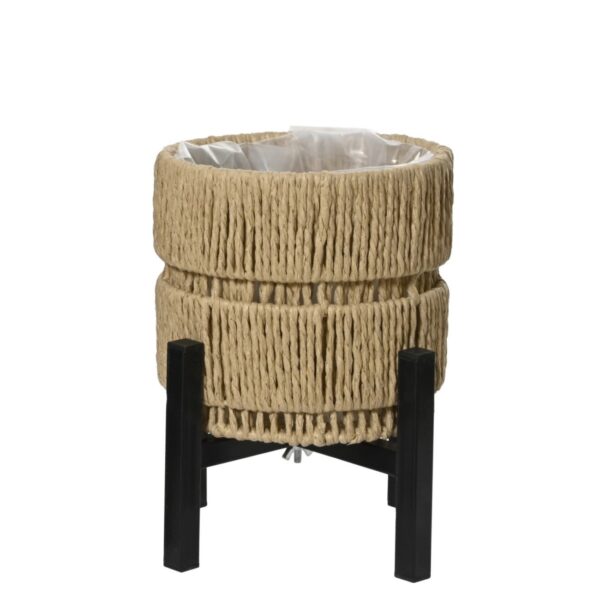 Lillepott metallist jalgadel Ø20x h22cm helepruun