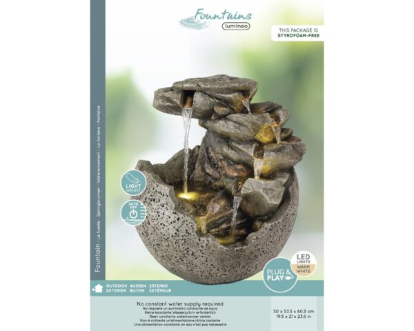 Purskkaev kivimustriga 50x53,5x h60,5cm