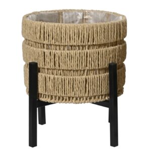 Lillepott metallist jalgadel Ø30x h30cm helepruun