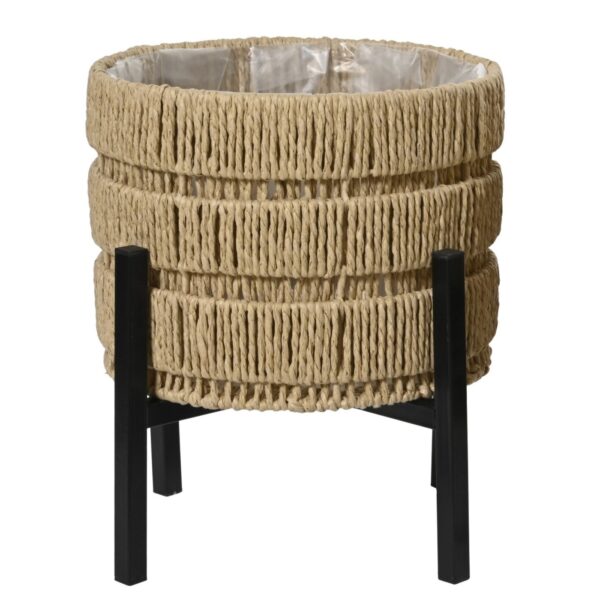 Lillepott metallist jalgadel Ø30x h30cm helepruun