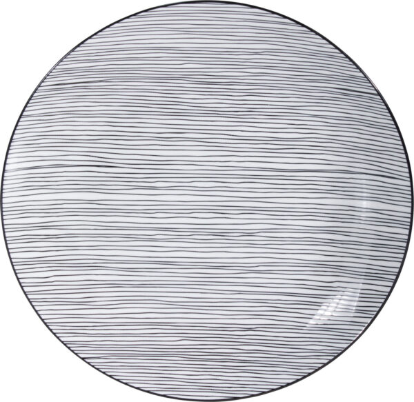 Taldrik portselanist valge/must Ø27cm 4tk