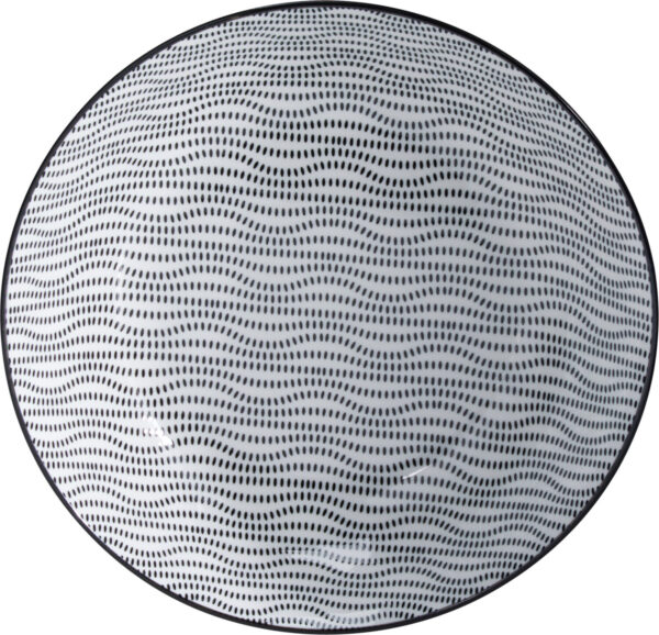 Taldrik sügav portselanist valge/must Ø20cm 4tk