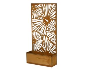 Lillekast taustpaneeliga 57x21x h118cm rooste