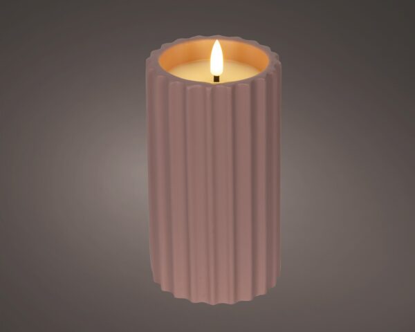 LED küünal roosa soe valge Ø8,5x h16,5cm IP44