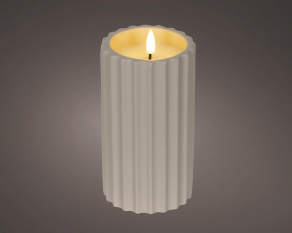 LED küünal beež soe valge Ø8,5x h16,5cm IP44