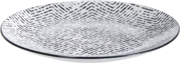 Taldrik portselanist valge/must Ø23cm 4tk