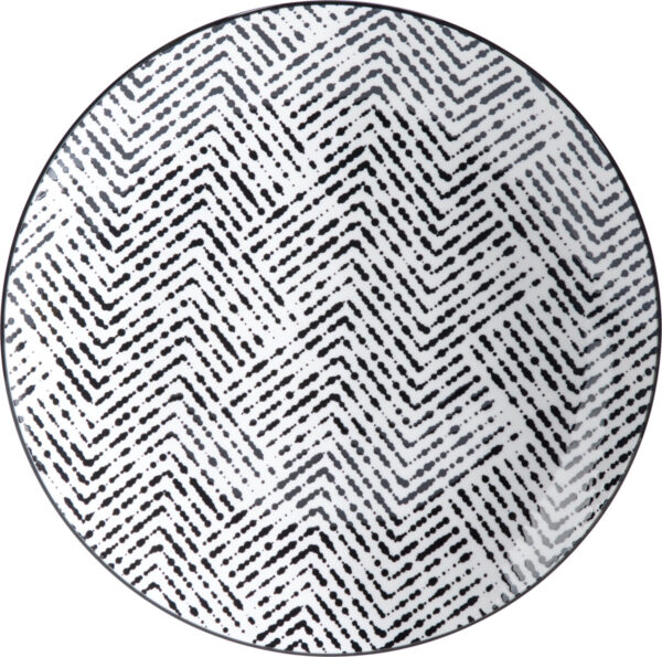 Taldrik portselanist valge/must Ø23cm 4tk