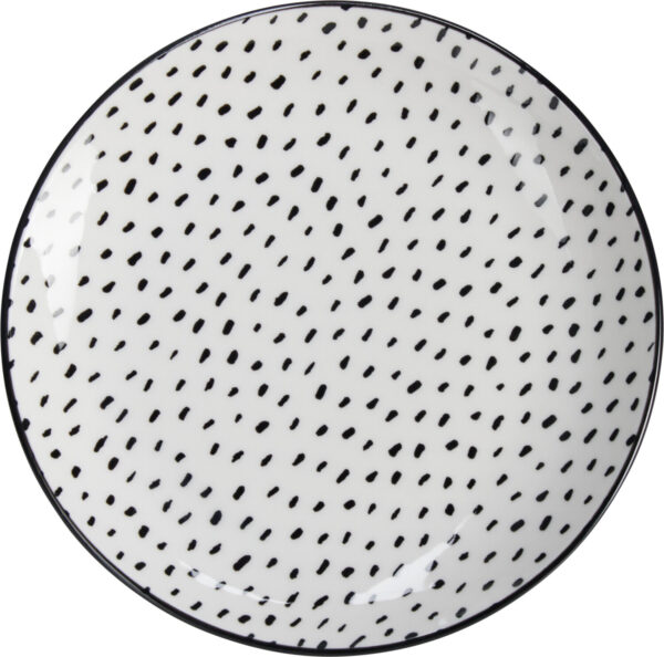 Taldrik portselanist valge/must Ø16cm 4tk