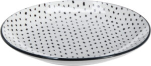 Taldrik portselanist valge/must Ø16cm 4tk