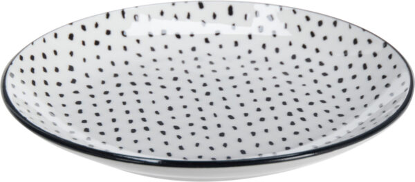 Taldrik portselanist valge/must Ø16cm 4tk