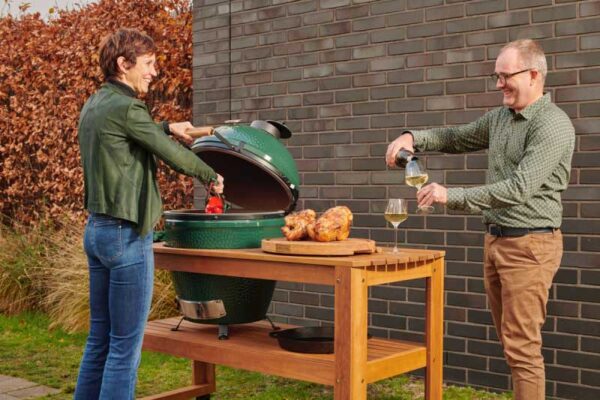 Eukalüptipuidust laud L ratasteta 150x60x h80cm