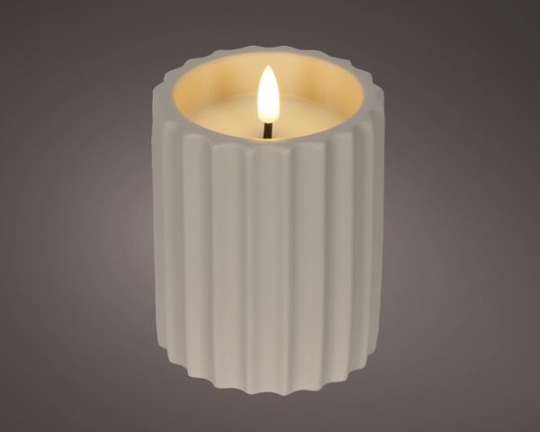 LED küünal beež soe valge Ø8,5x h11,5cm IP44