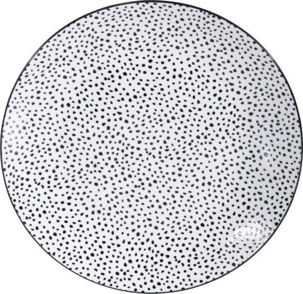 Taldrik portselanist valge/must Ø27cm 4tk