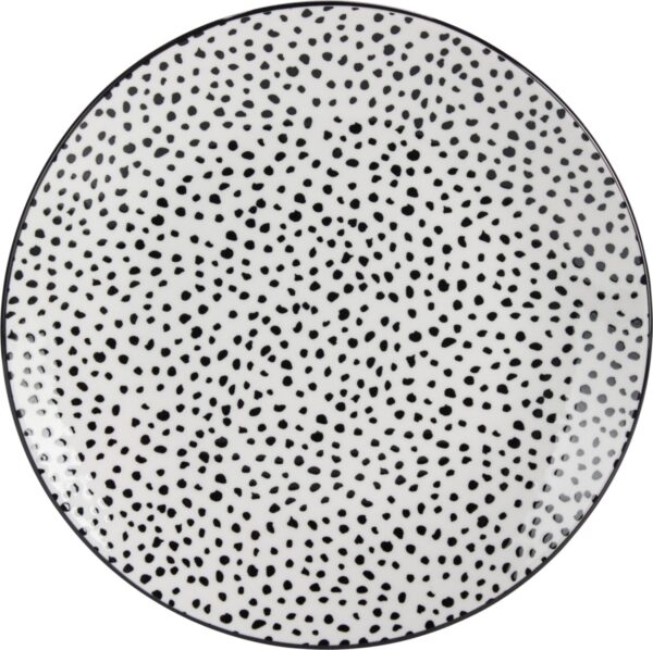 Taldrik portselanist valge/must Ø19cm 4tk